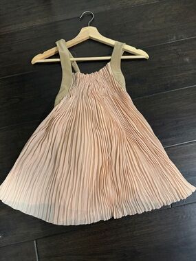 Wilfred Peach Blouse Dress with Olive Straps